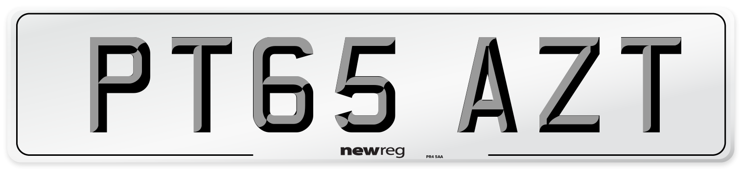 PT65 AZT Number Plate from New Reg